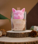 vela aromática hecha de cera de soja con forma de gato