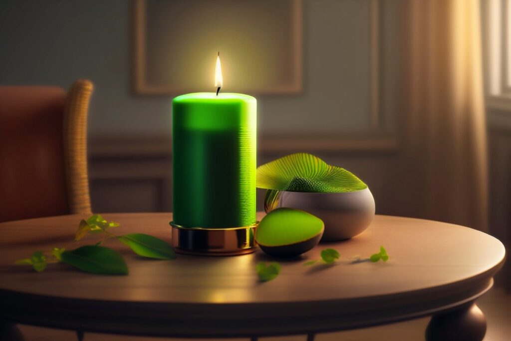 Usar una vela de color verde llena el ambiente de salud